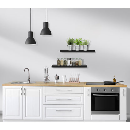 Sorbus Floating Wall Shelves Wood Wall Mounted Decor for Books and Storage with Invisible brackets - Set of 3