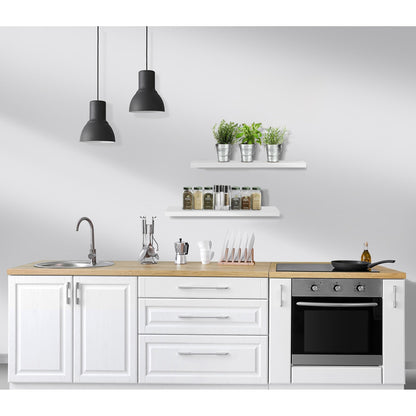 Sorbus Floating Wall Shelves Wood Wall Mounted Decor for Books and Storage with Invisible brackets - Set of 3