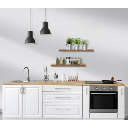 Sorbus Floating Wall Shelves Wood Wall Mounted Decor for Books and Storage with Invisible brackets - Set of 3