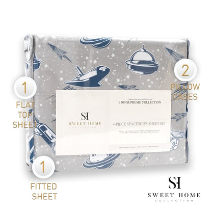 Spaceships Sheet Set by Sweet Home Collection - Multi