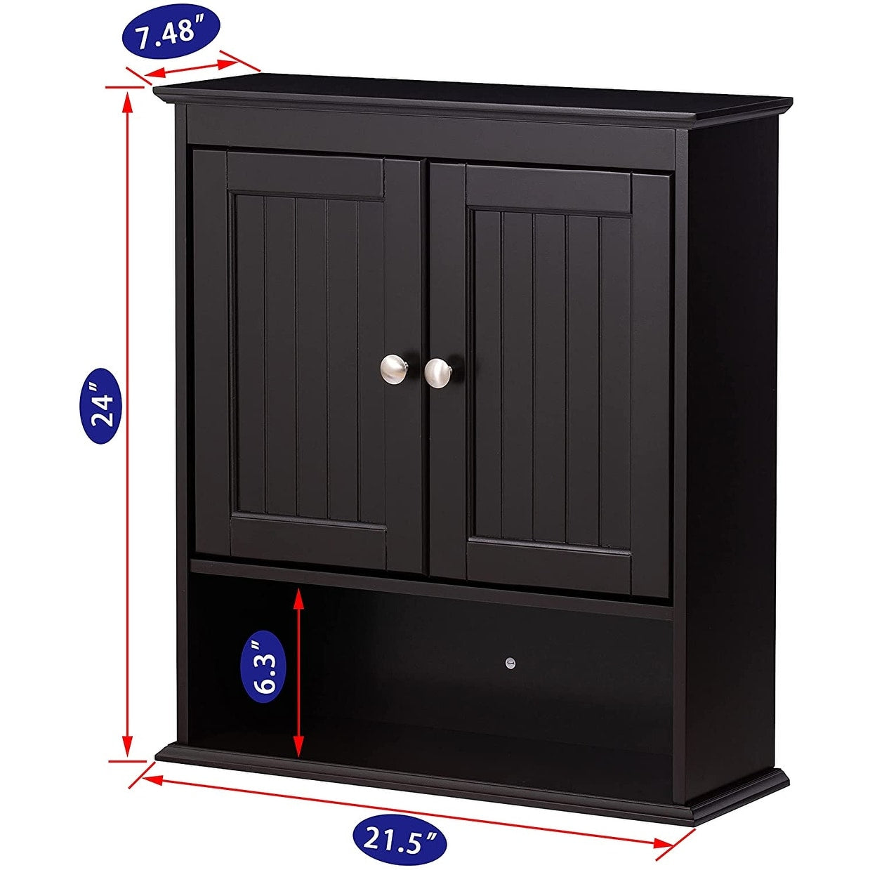 Spirich-Bathroom Wall Spacesaver Storage Cabinet Over The Toilet with Door , Wooden, White