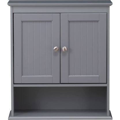 Spirich-Bathroom Wall Spacesaver Storage Cabinet Over The Toilet with Door , Wooden, White