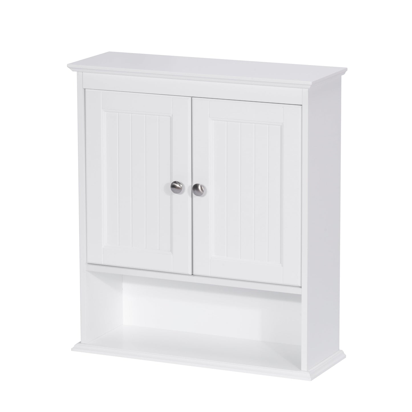 Spirich-Bathroom Wall Spacesaver Storage Cabinet Over The Toilet with Door , Wooden, White