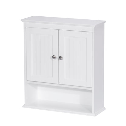 Spirich-Bathroom Wall Spacesaver Storage Cabinet Over The Toilet with Door , Wooden, White
