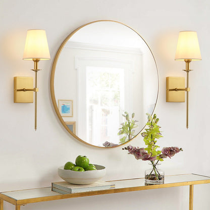 Starsky 1 - Light Industrial Wall Sconce Set with Tapered Fabric Shade (Sets of 2)