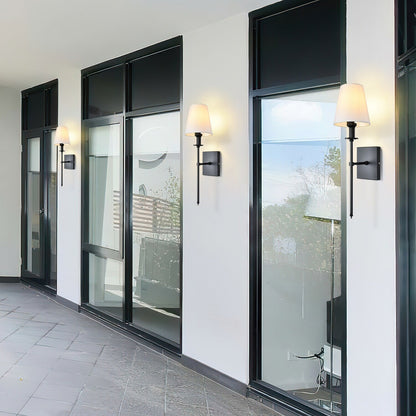 Starsky 1 - Light Industrial Wall Sconce Set with Tapered Fabric Shade (Sets of 2)