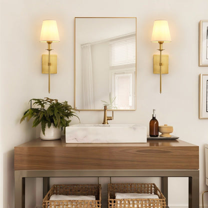 Starsky 1 - Light Industrial Wall Sconce Set with Tapered Fabric Shade (Sets of 2)