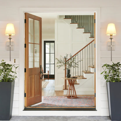 Starsky 1 - Light Industrial Wall Sconce Set with Tapered Fabric Shade (Sets of 2)