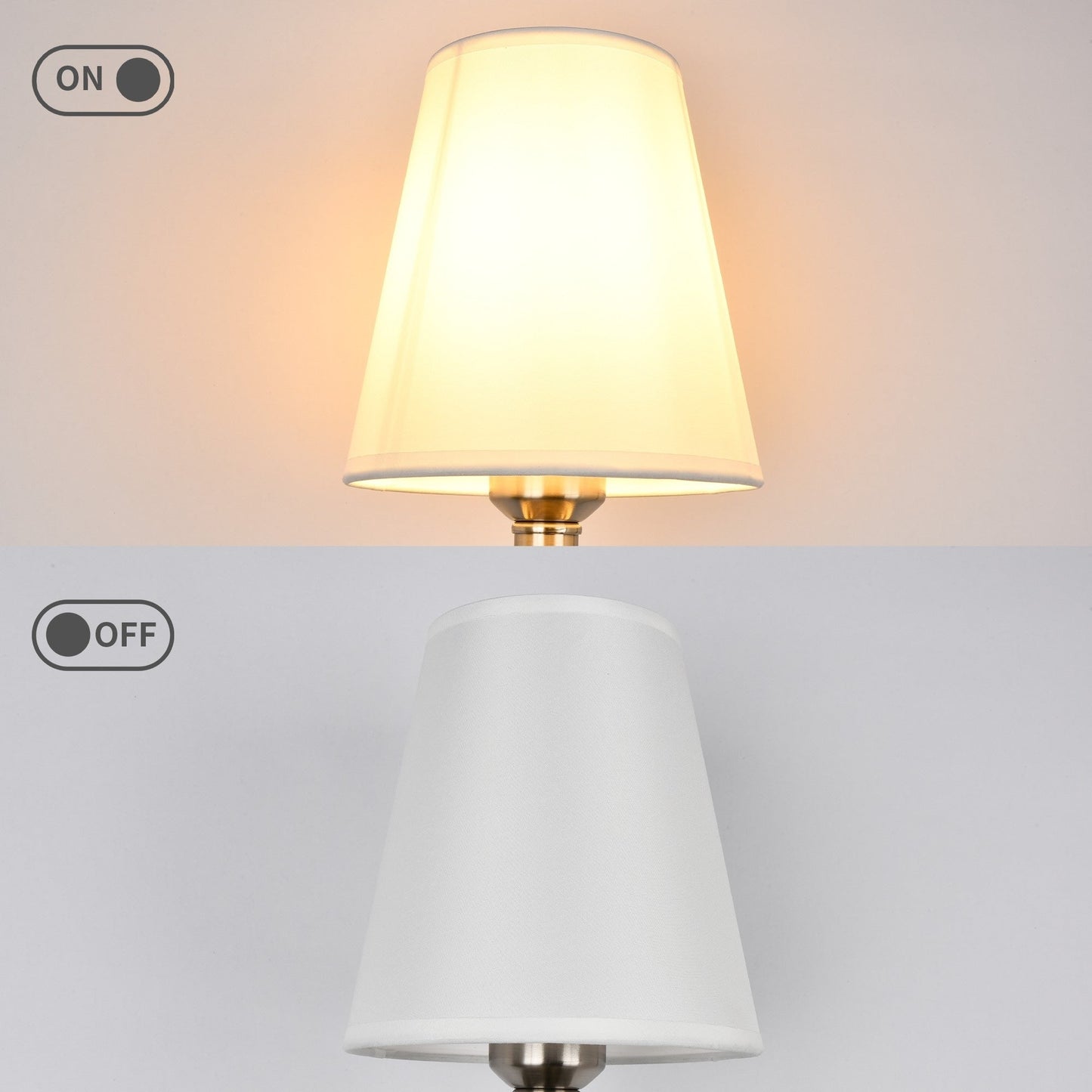 Starsky 1 - Light Industrial Wall Sconce Set with Tapered Fabric Shade (Sets of 2)