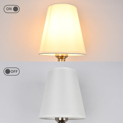 Starsky 1 - Light Industrial Wall Sconce Set with Tapered Fabric Shade (Sets of 2)