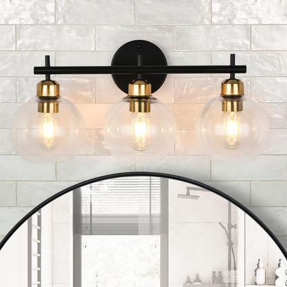 Starsky 4-Lights Modern Dimmable Bathroom Vanity Light with Globe Glass Shade