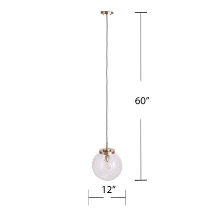 SEI Furniture Padgett Contemporary Brass Glass Pendant Light