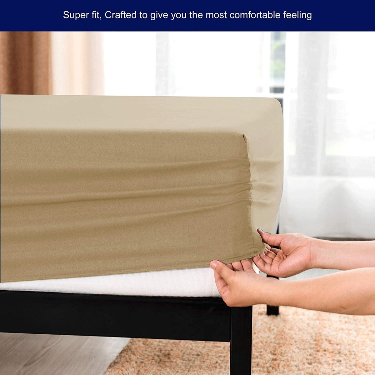 Subrtex Premium Microfiber 15-inch Deep Pocket Fitted Sheet