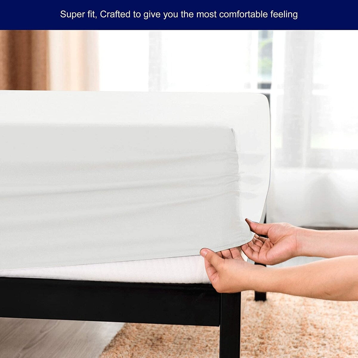 Subrtex Premium Microfiber 15-inch Deep Pocket Fitted Sheet