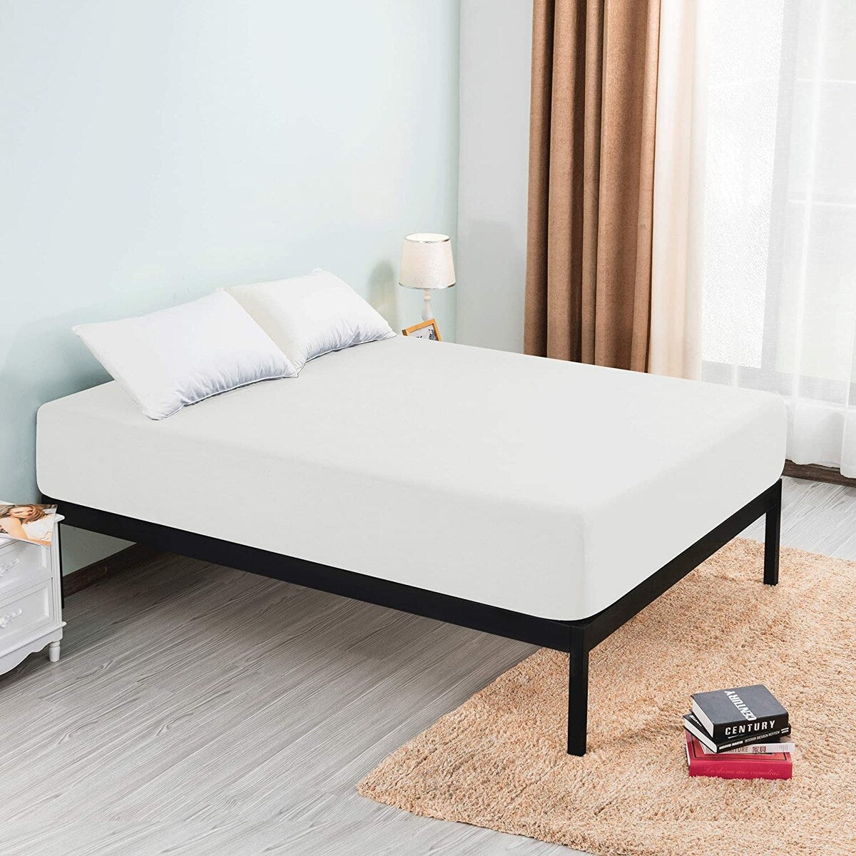 Subrtex Premium Microfiber 15-inch Deep Pocket Fitted Sheet