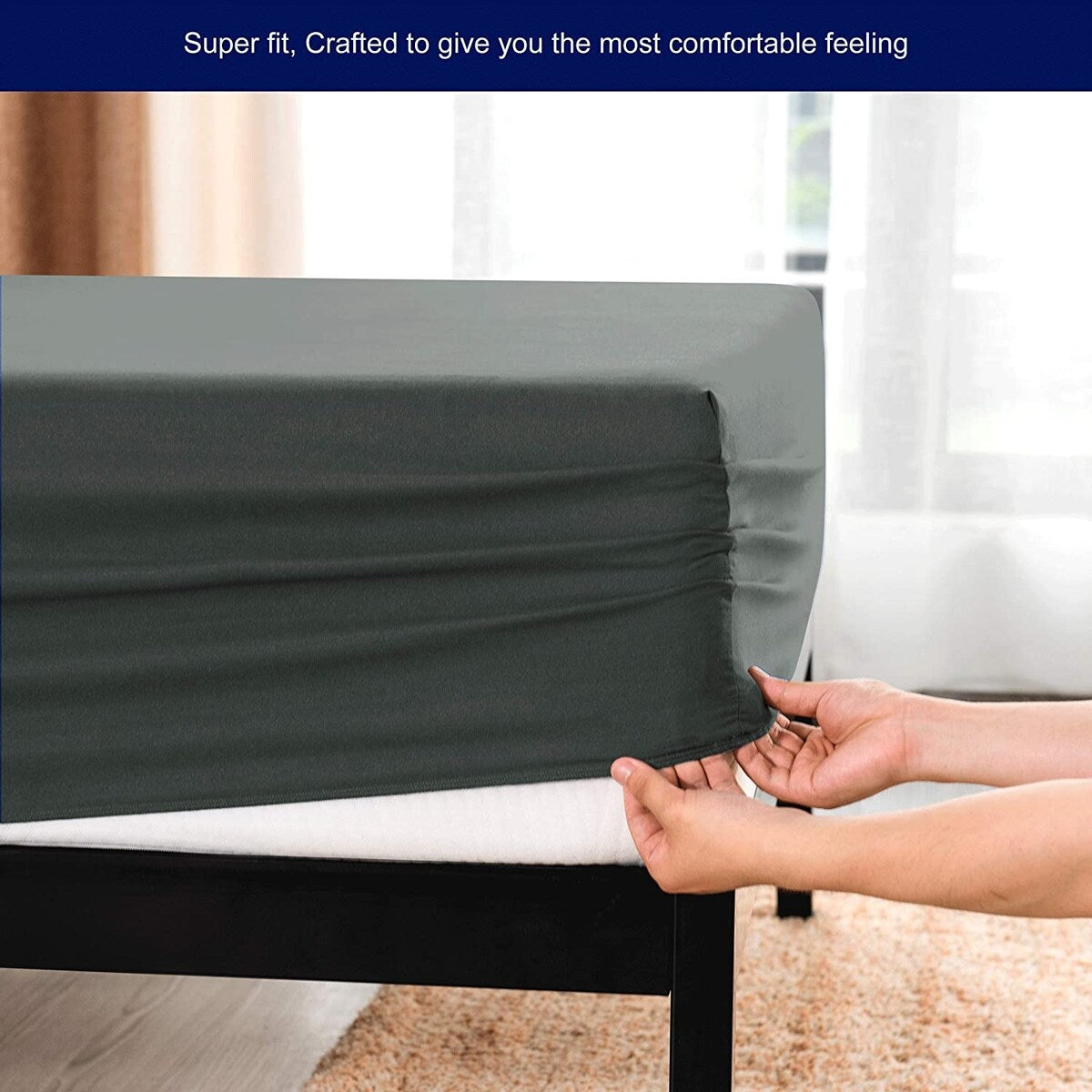 Subrtex Premium Microfiber 15-inch Deep Pocket Fitted Sheet