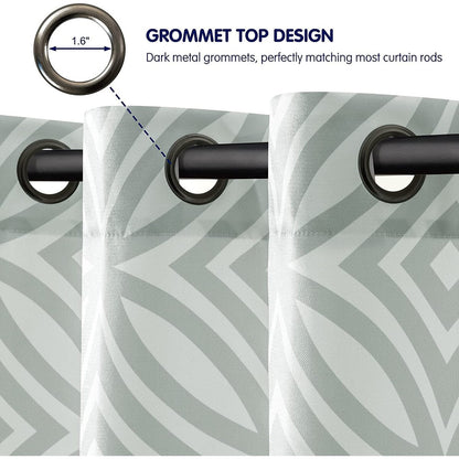 Subrtex Printed 2 Piece Panels Blackout Curtains Colorful Window Drapes