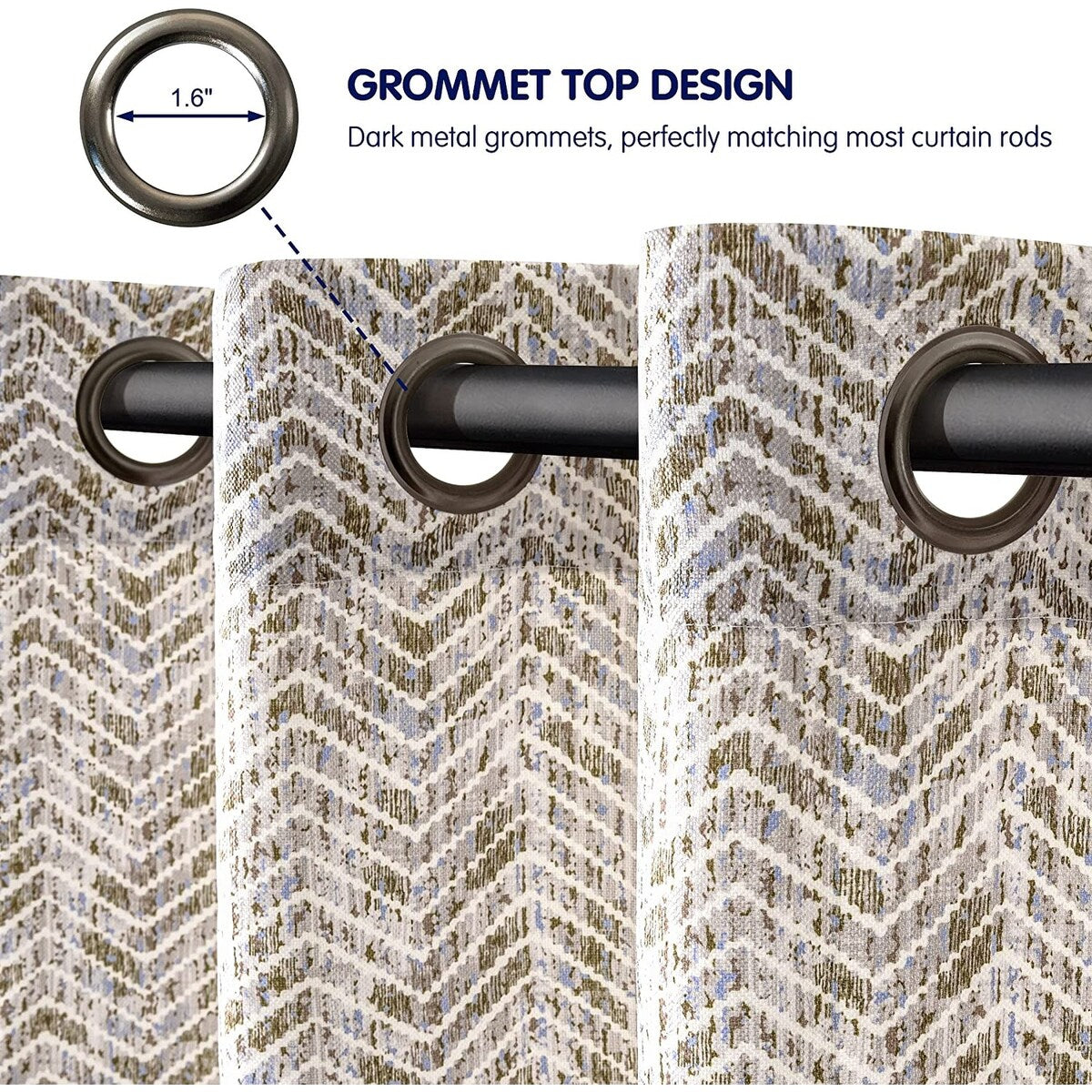 Subrtex Printed 2 Piece Panels Blackout Curtains Colorful Window Drapes