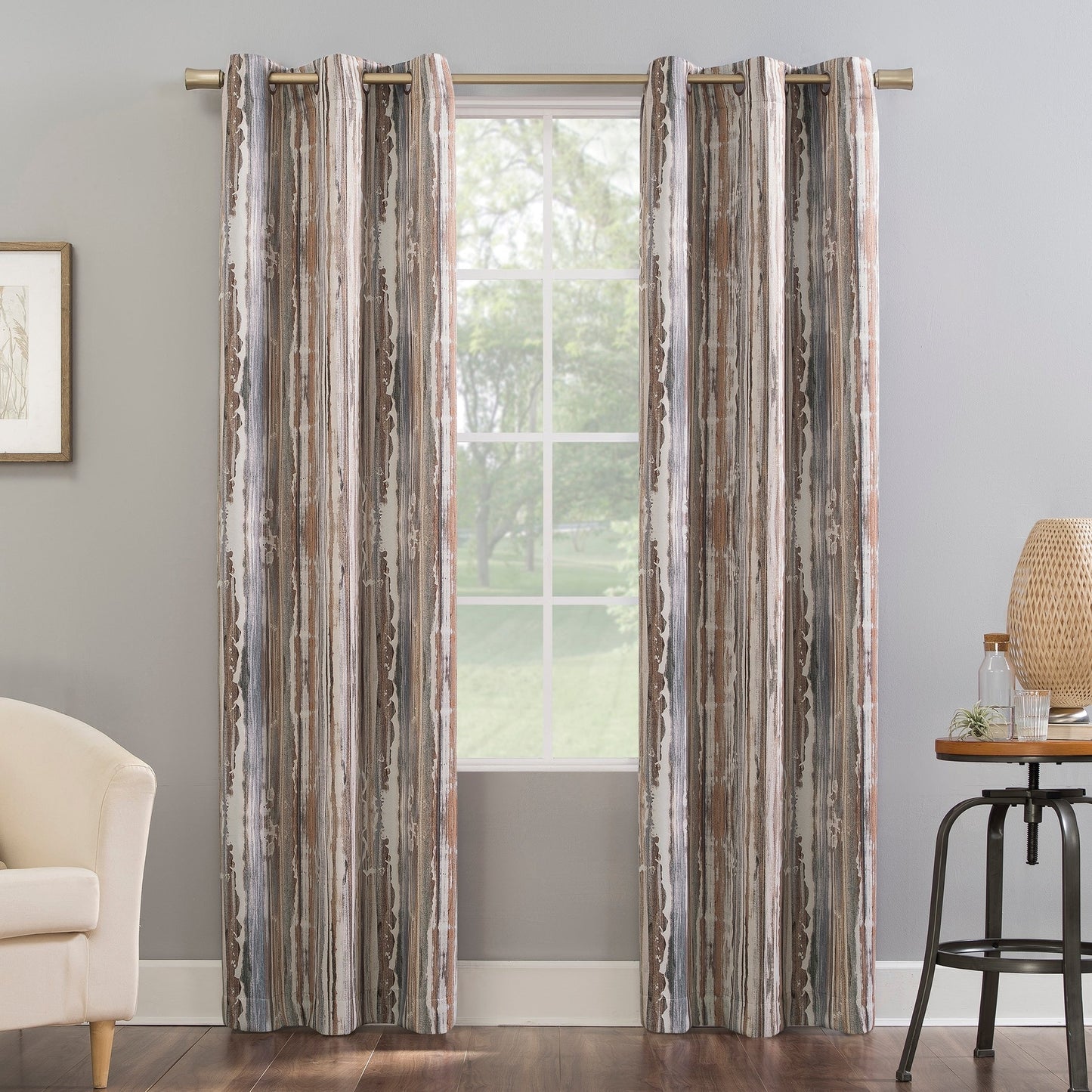 Sun Zero Allegory Abstract Blackout Grommet Curtain Panel, Single Panel