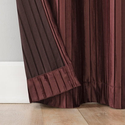 Sun Zero Cascade Pleated Velvet Blackout Grommet 1-Piece Curtain Panel, Single Panel