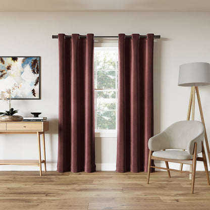 Sun Zero Cascade Pleated Velvet Blackout Grommet 1-Piece Curtain Panel, Single Panel
