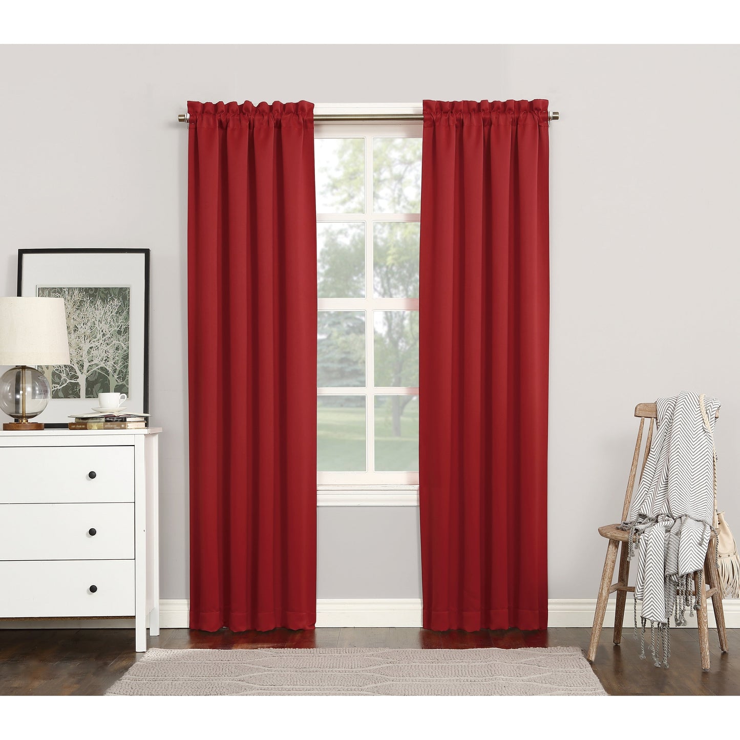 Sun Zero Hayden Energy Saving Blackout Rod Pocket 1-Piece Curtain Panel, Single Panel