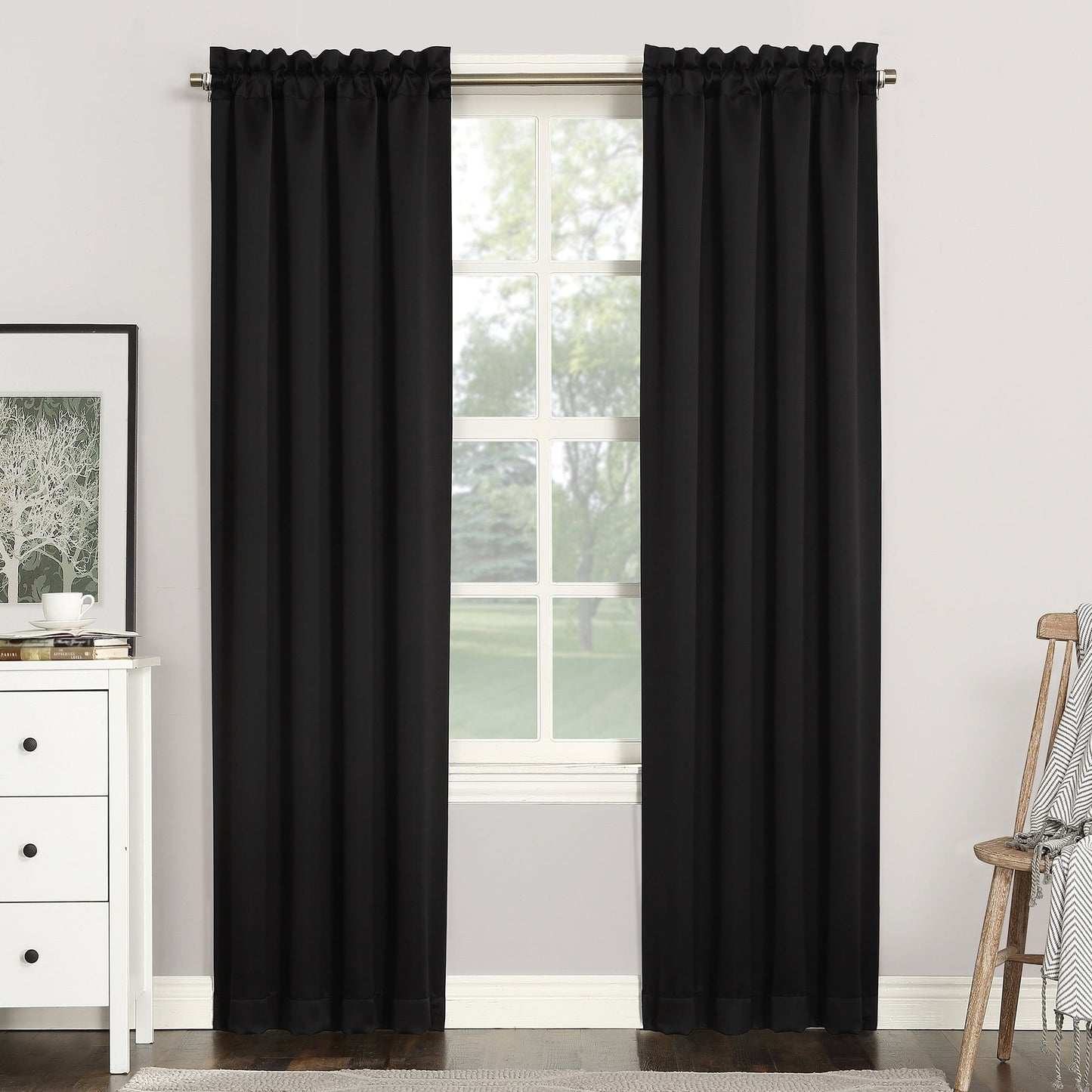 Sun Zero Hayden Energy Saving Blackout Rod Pocket 1-Piece Curtain Panel, Single Panel