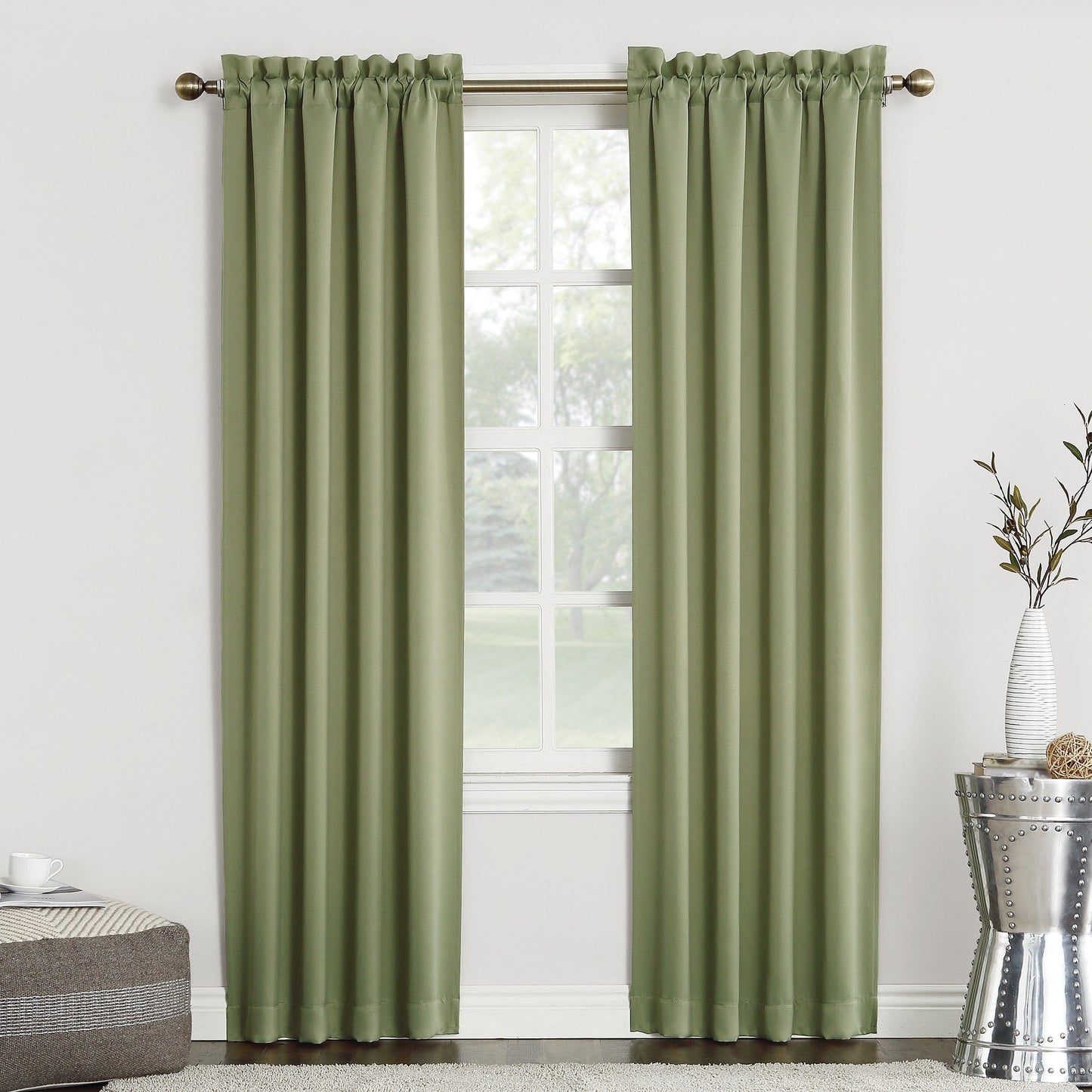 Sun Zero Hayden Energy Saving Blackout Rod Pocket 1-Piece Curtain Panel, Single Panel