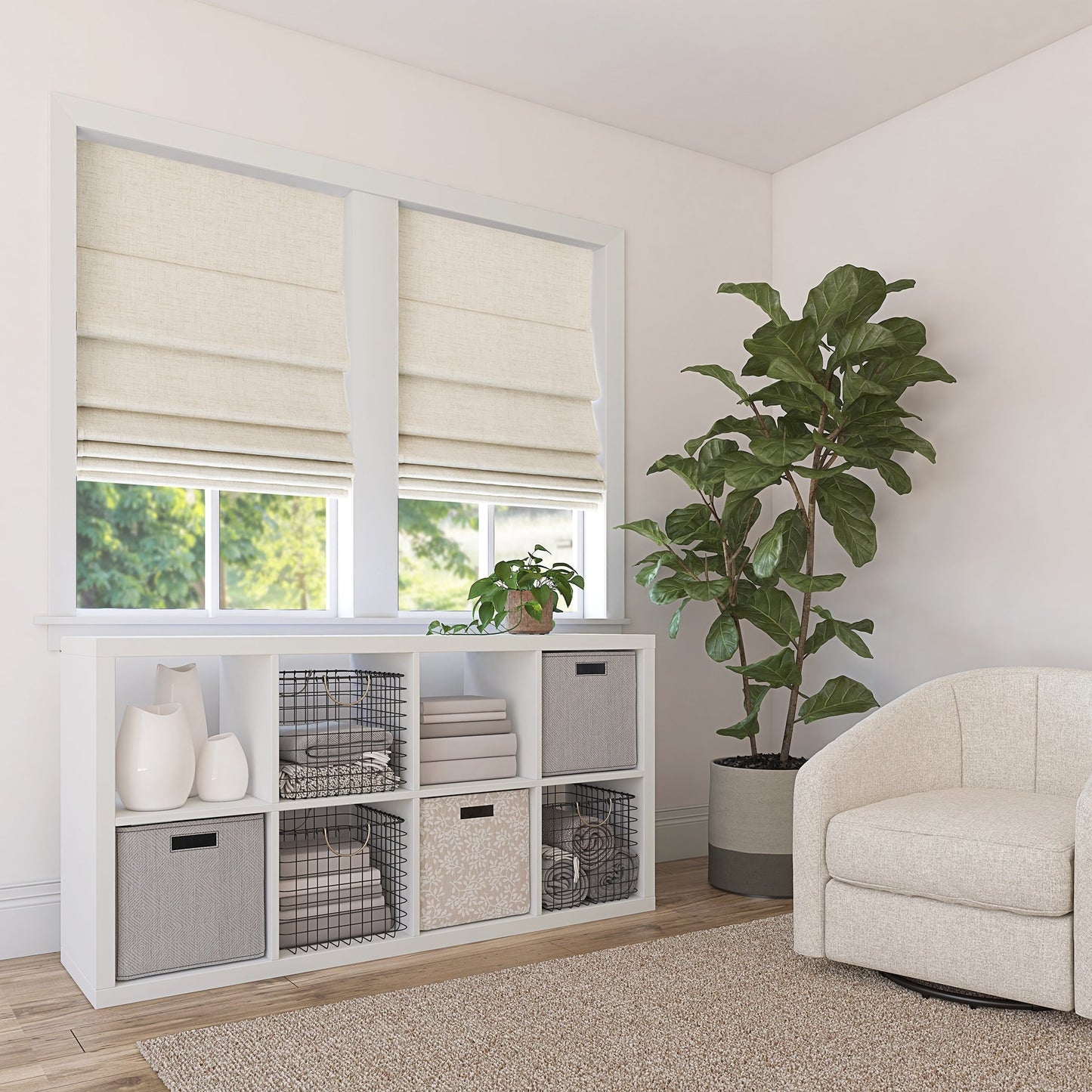 Sun Zero Somerton Textured Total Blackout Cordless Roman Shade