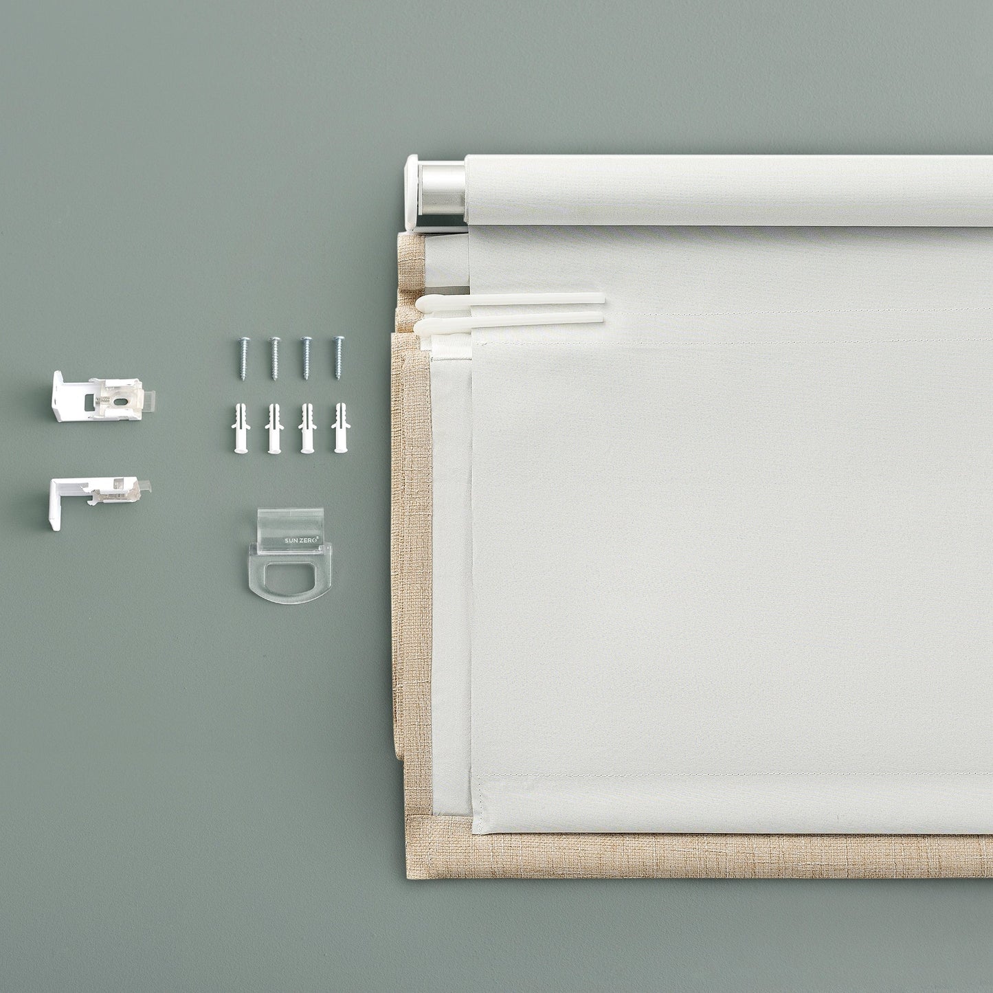 Sun Zero Somerton Textured Total Blackout Cordless Roman Shade