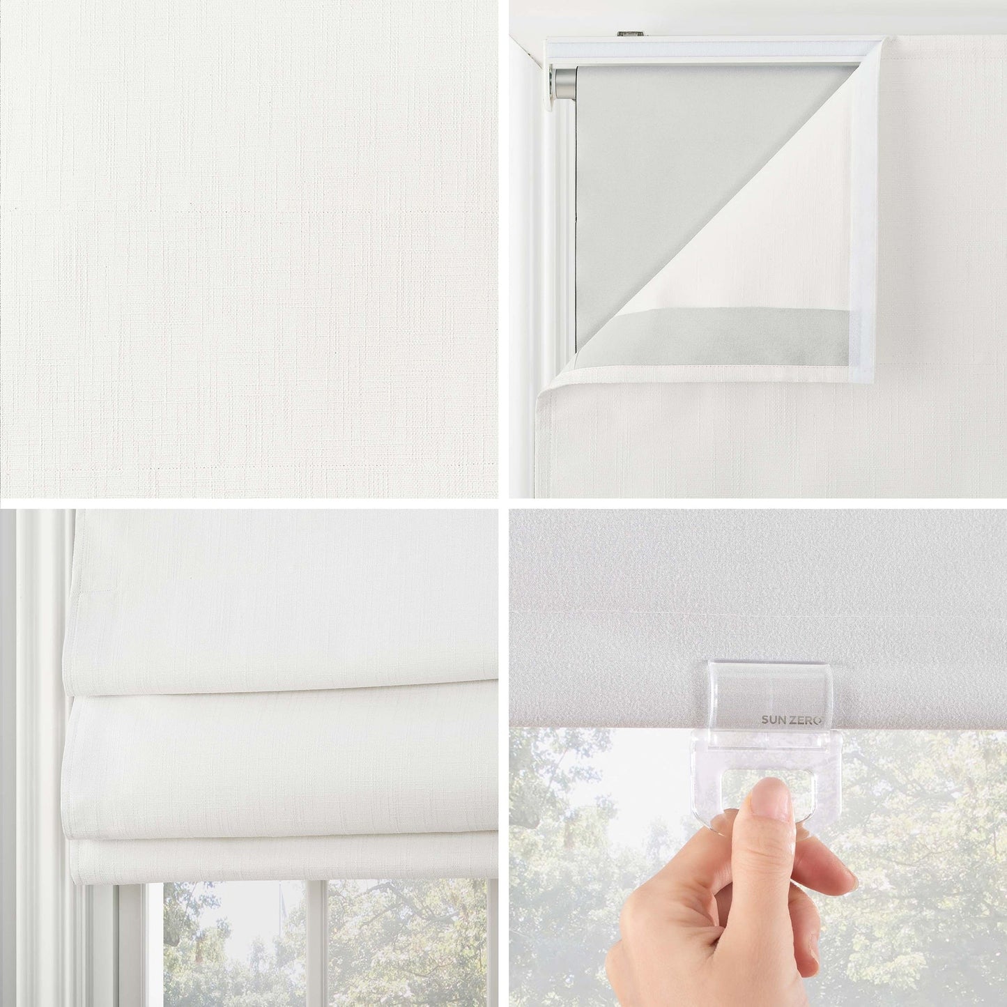 Sun Zero Somerton Textured Total Blackout Cordless Roman Shade