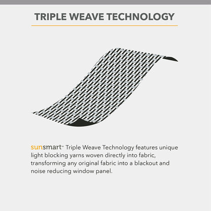 SunSmart Brent Solid Blackout Triple Weave Grommet Top Curtain Panel Pair
