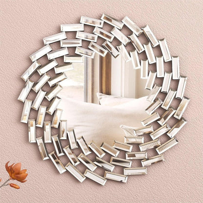 Sunburst Shape Wall Mirror Round Accent Mirror