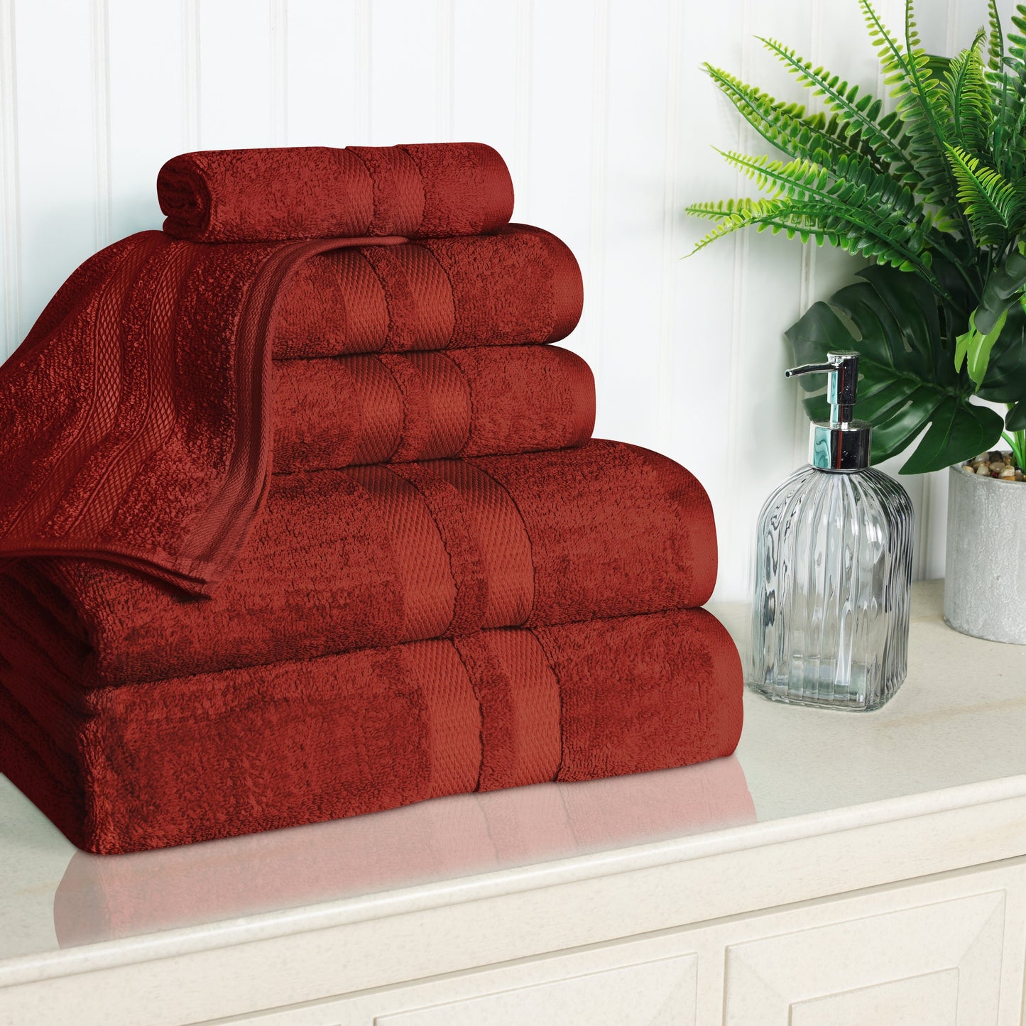 Superior Cotton Quick-Drying 6 Piece Highly Absorbent Towel Set