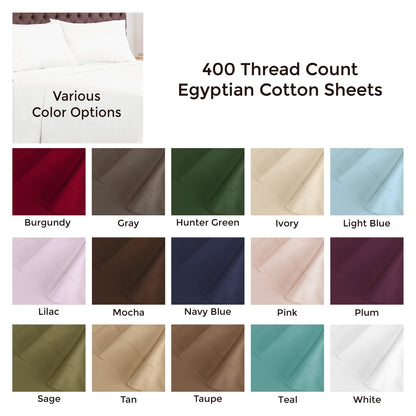 Egyptian Cotton 400 Thread Count Solid Bed Sheet Set by Superior