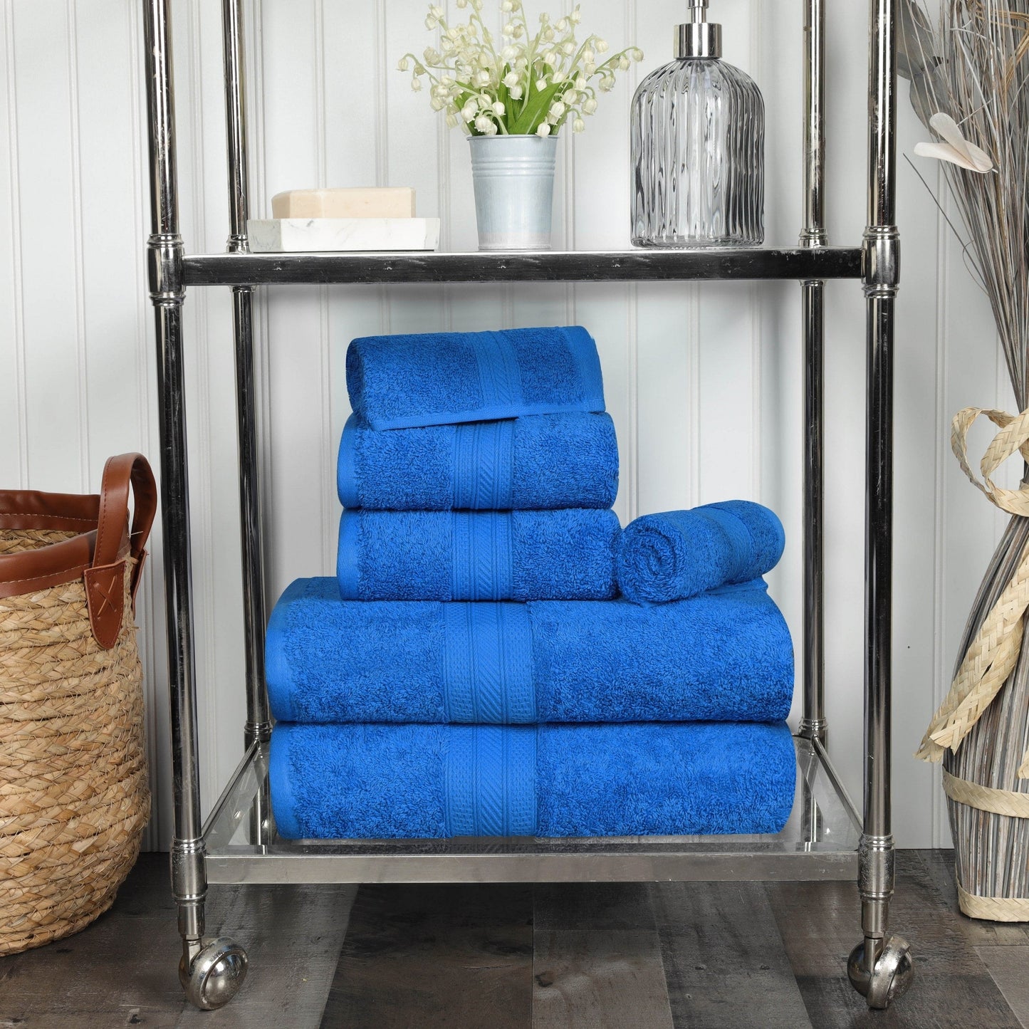 Superior 6-piece Plush Long Staple Combed Cotton Towel Set