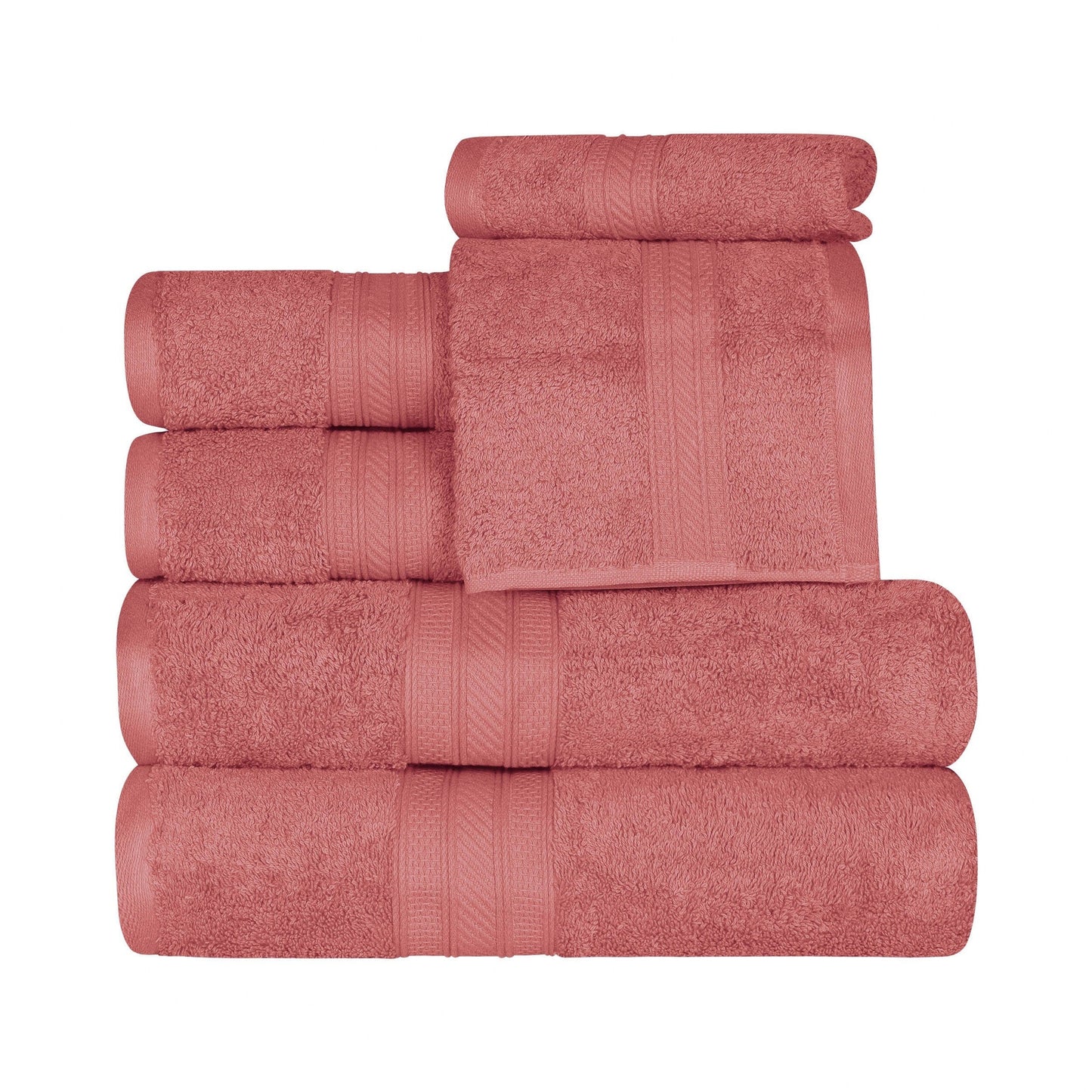 Superior 6-piece Plush Long Staple Combed Cotton Towel Set
