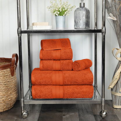 Superior 6-piece Plush Long Staple Combed Cotton Towel Set
