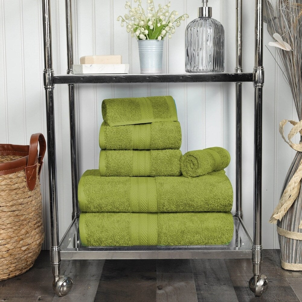 Superior 6-piece Plush Long Staple Combed Cotton Towel Set