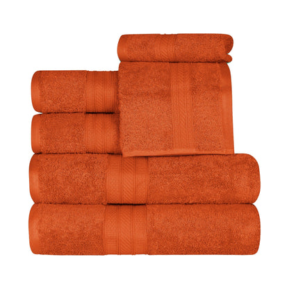 Superior 6-piece Plush Long Staple Combed Cotton Towel Set