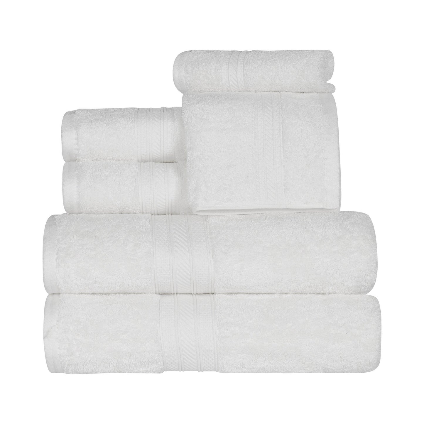 Superior 6-piece Plush Long Staple Combed Cotton Towel Set