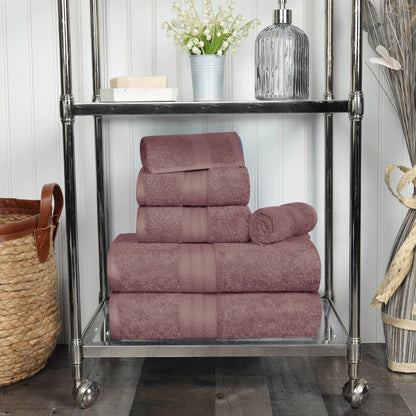 Superior 6-piece Plush Long Staple Combed Cotton Towel Set
