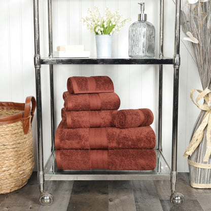 Superior 6-piece Plush Long Staple Combed Cotton Towel Set