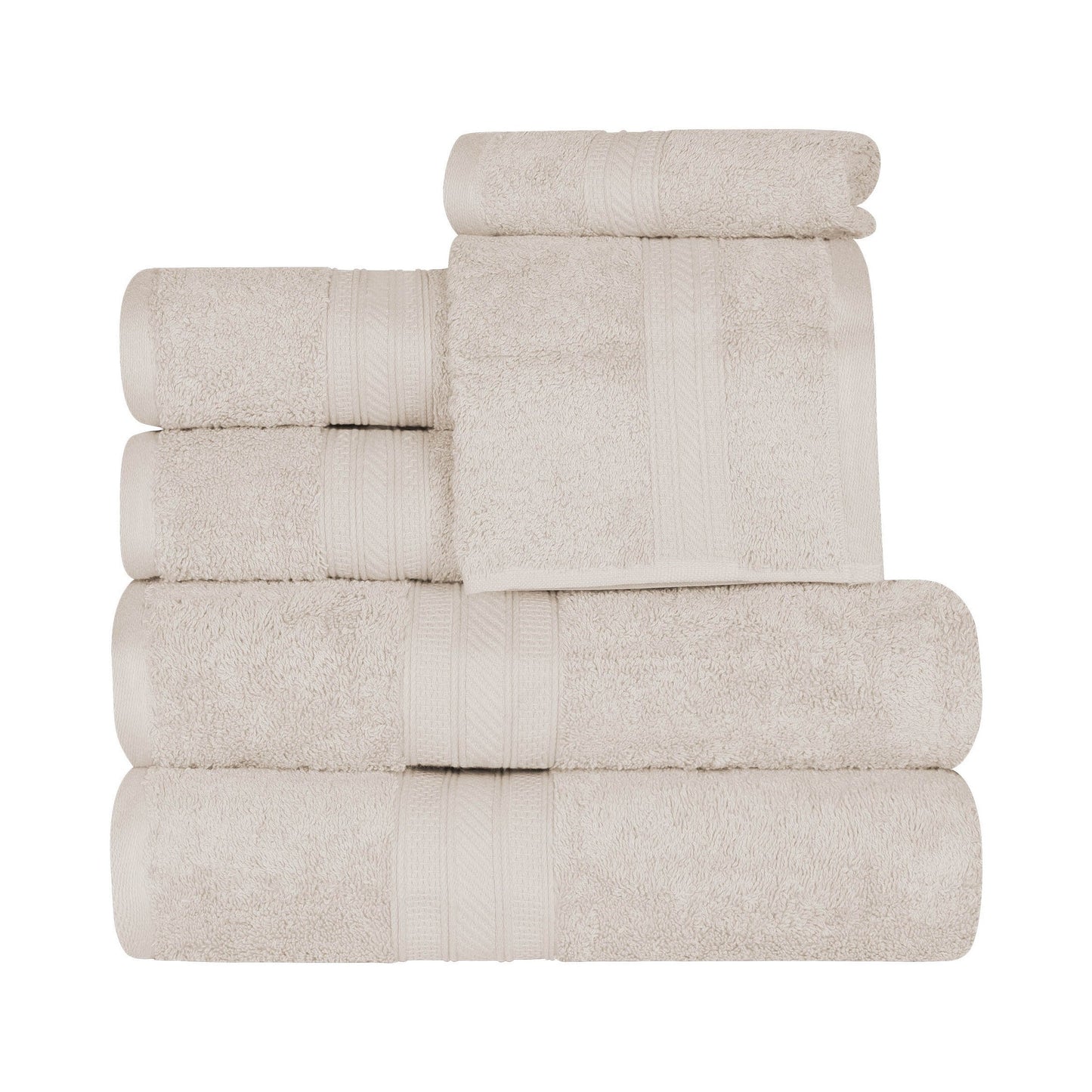 Superior 6-piece Plush Long Staple Combed Cotton Towel Set