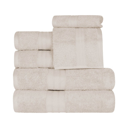 Superior 6-piece Plush Long Staple Combed Cotton Towel Set