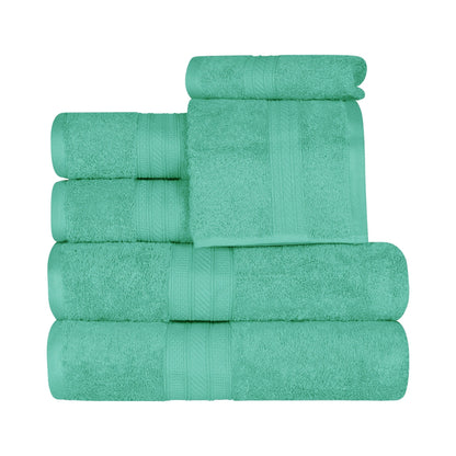 Superior 6-piece Plush Long Staple Combed Cotton Towel Set