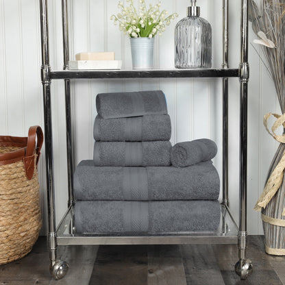 Superior 6-piece Plush Long Staple Combed Cotton Towel Set