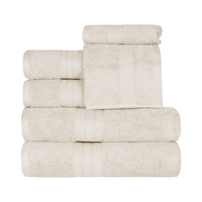 Superior 6-piece Plush Long Staple Combed Cotton Towel Set