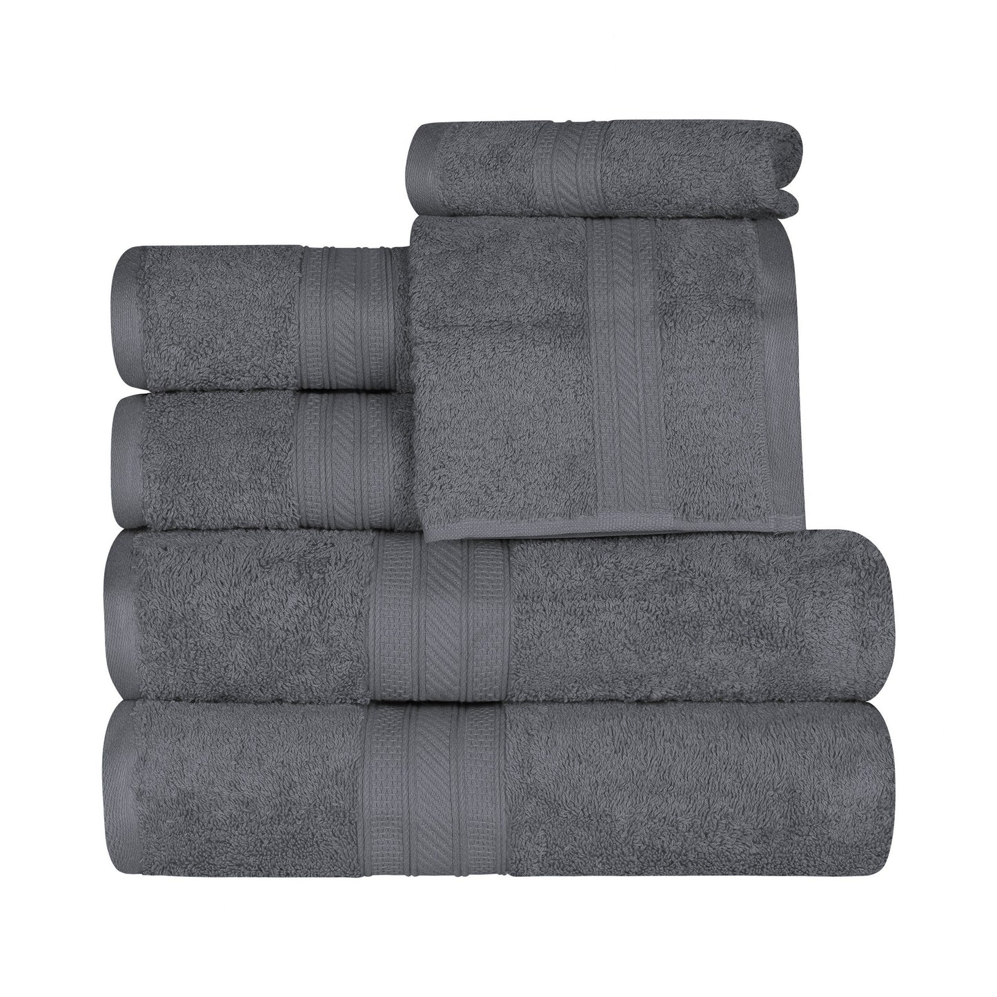 Superior 6-piece Plush Long Staple Combed Cotton Towel Set