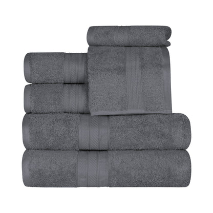 Superior 6-piece Plush Long Staple Combed Cotton Towel Set